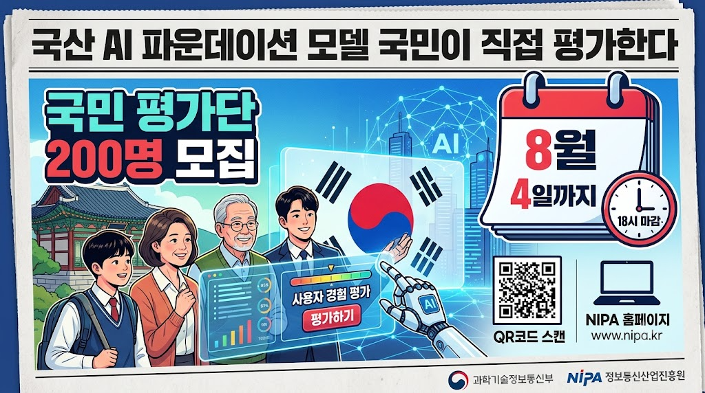 국산 AI 파운데이션 모델, 국민이 직접 평가한다…평가단 8월 4일까지 모집