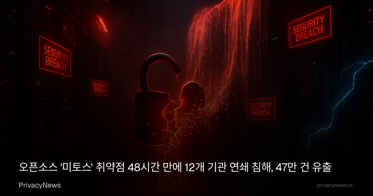 오픈소스 '미토스' 취약점 48시간 만에 12개 기관 연쇄 침해, 47만 건 유출